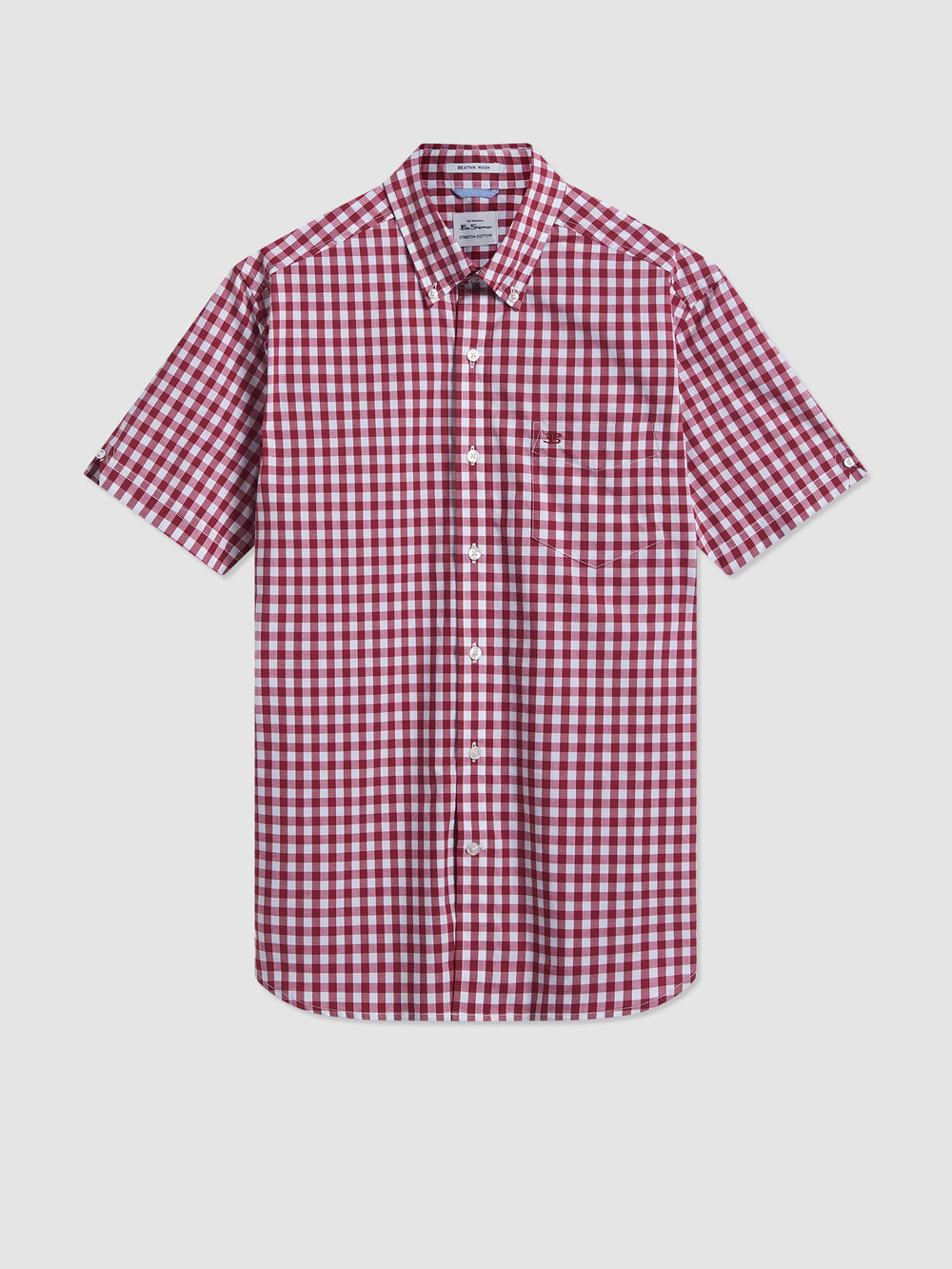 Chemises Ben Sherman Short Sleeve House Poplin Gingham Bordeaux | JCO-98972298